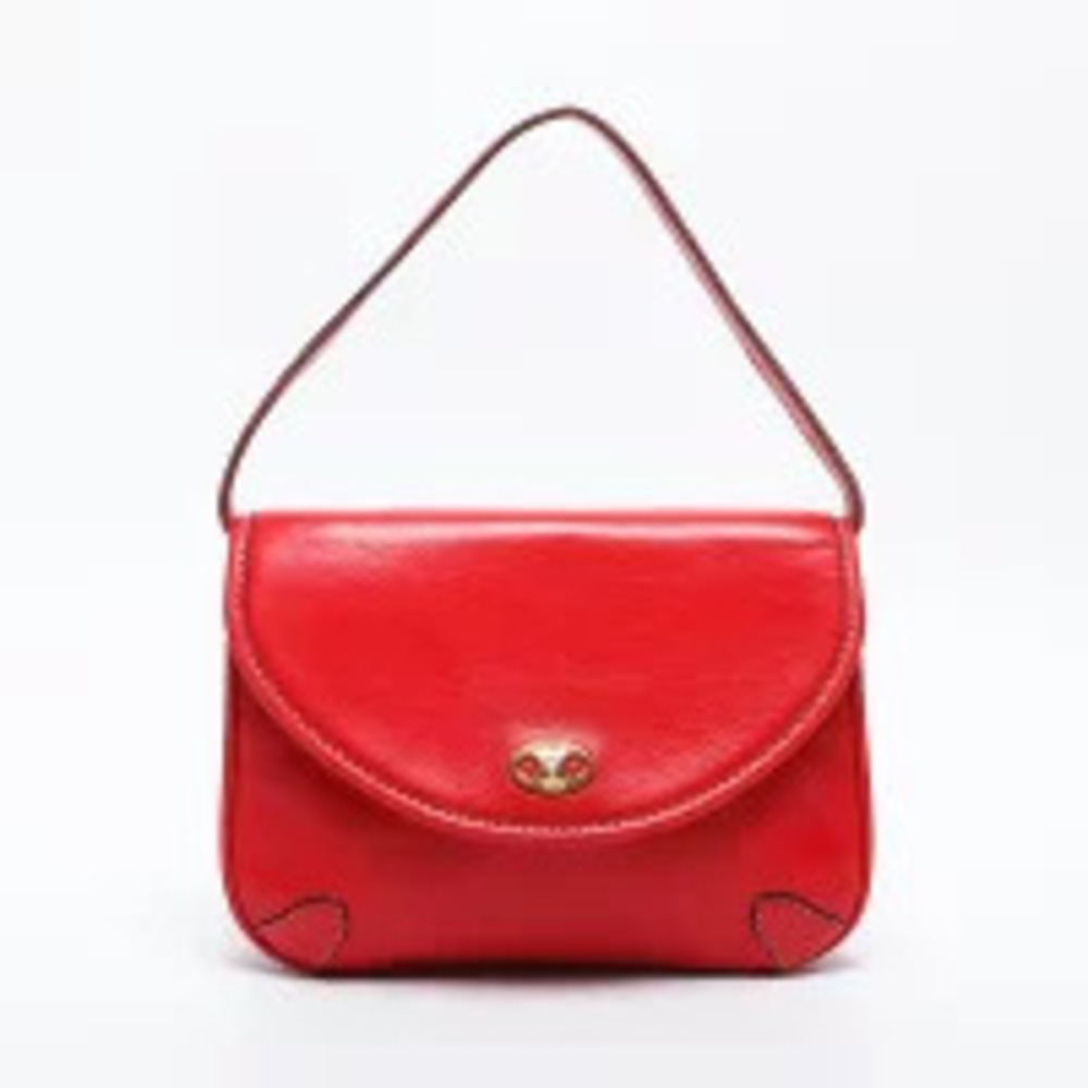 Celine Leather Logo Handbag Red - Picture 2 of 13
